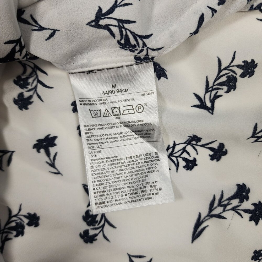 Banana Republic White Floral Riley Shirt Long Sleeve Button-Up Blouse Size M - Picture 15 of 16